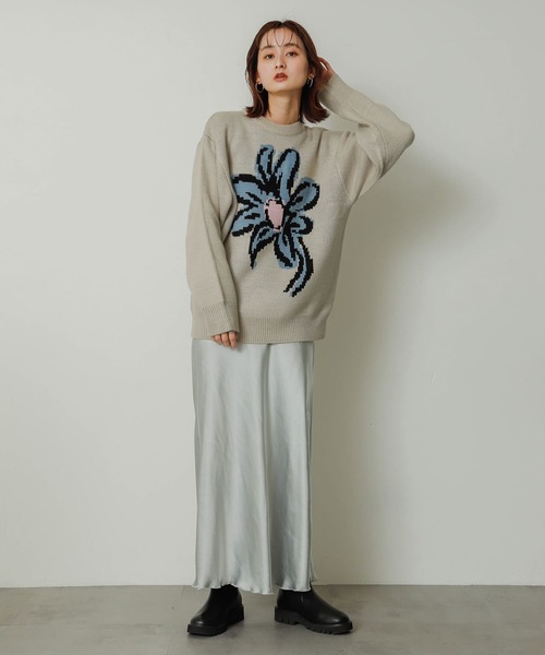 SENSE OF PLACE by URBAN RESEARCH(センスオブプレイスバイアーバンリサーチ)の「『ユニセックス』ポップアートフラワージャガードセーター(ニット/セーター・メンズ・ライトベージュ/グリーン/ブルー/ブラック・MEDIUM/LARGE)」の11枚目の写真