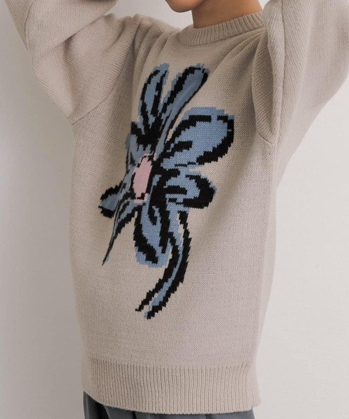 SENSE OF PLACE by URBAN RESEARCH(センスオブプレイスバイアーバンリサーチ)の「『ユニセックス』ポップアートフラワージャガードセーター(ニット/セーター・メンズ・ライトベージュ/グリーン/ブルー/ブラック・MEDIUM/LARGE)」の16枚目の写真