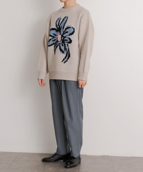 SENSE OF PLACE by URBAN RESEARCH(センスオブプレイスバイアーバンリサーチ)の「『ユニセックス』ポップアートフラワージャガードセーター(ニット/セーター・メンズ・ライトベージュ/グリーン/ブルー/ブラック・MEDIUM/LARGE)」の18枚目の写真