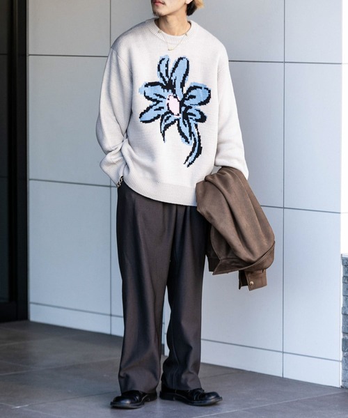 SENSE OF PLACE by URBAN RESEARCH(センスオブプレイスバイアーバンリサーチ)の「『ユニセックス』ポップアートフラワージャガードセーター(ニット/セーター・メンズ・ライトベージュ/グリーン/ブルー/ブラック・MEDIUM/LARGE)」の20枚目の写真