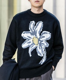 SENSE OF PLACE by URBAN RESEARCH | 『ユニセックス』ポップアートフラワージャガードセーター(ニット/セーター)