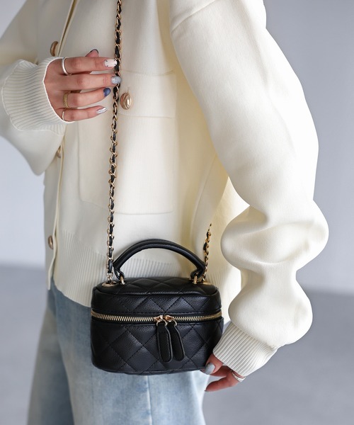 091:【未使用】ハーリップトゥ　チェーン　バニティバッグ Tweed Chain Vanity Bag