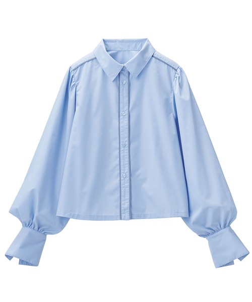 RANAN(ラナン)の「パイピングショート丈シャツ(シャツ/ブラウス・レディース・ブルー/オフホワイト・LL/M/L)」の4枚目の写真