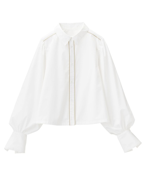 RANAN(ラナン)の「パイピングショート丈シャツ(シャツ/ブラウス・レディース・ブルー/オフホワイト・LL/M/L)」の16枚目の写真