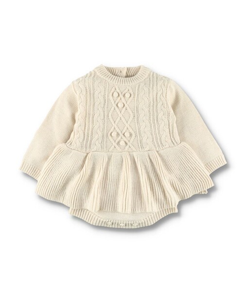 BRANSHES（ブランシェス）の「【ベビー/あったかニット】ケーブル編みニット長袖カバーオール（ロンパース・キッズ・ネイビー/アイボリー・80/70）」の14枚目の写真