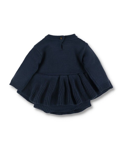 BRANSHES（ブランシェス）の「【ベビー/あったかニット】ケーブル編みニット長袖カバーオール（ロンパース・キッズ・ネイビー/アイボリー・80/70）」の9枚目の写真