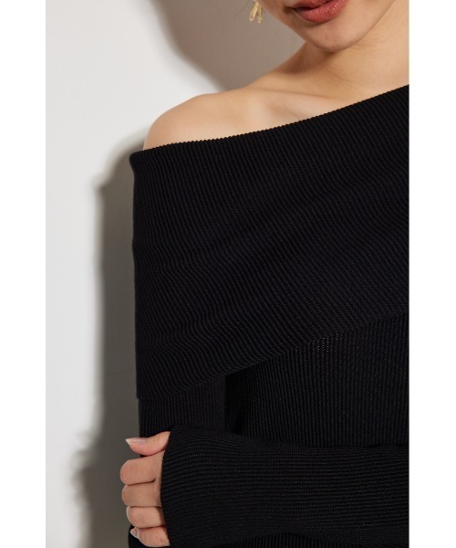 rienda（リエンダ）の「ニュアンスネックニットトップス（ニット/セーター・レディース・ライトピンク/ブラック/ライトブルー/マルチ・FREE）」の11枚目の写真