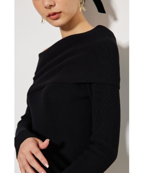 rienda（リエンダ）の「ニュアンスネックニットトップス（ニット/セーター・レディース・ライトピンク/ブラック/ライトブルー/マルチ・FREE）」の12枚目の写真