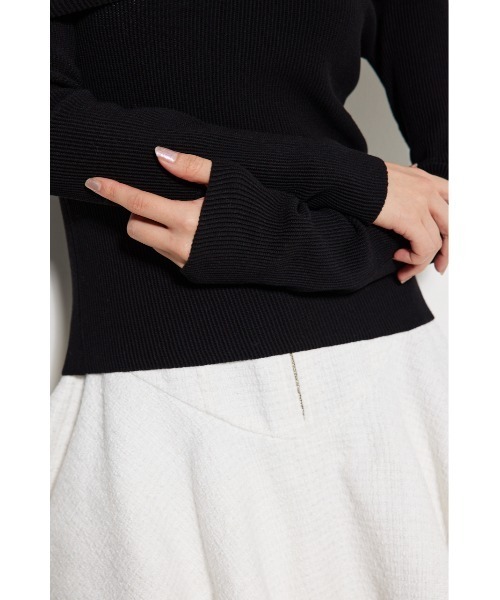 rienda（リエンダ）の「ニュアンスネックニットトップス（ニット/セーター・レディース・ライトピンク/ブラック/ライトブルー/マルチ・FREE）」の13枚目の写真