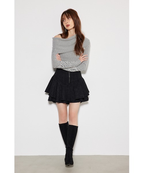 rienda（リエンダ）の「ニュアンスネックニットトップス（ニット/セーター・レディース・ライトピンク/ブラック/ライトブルー/マルチ・FREE）」の20枚目の写真