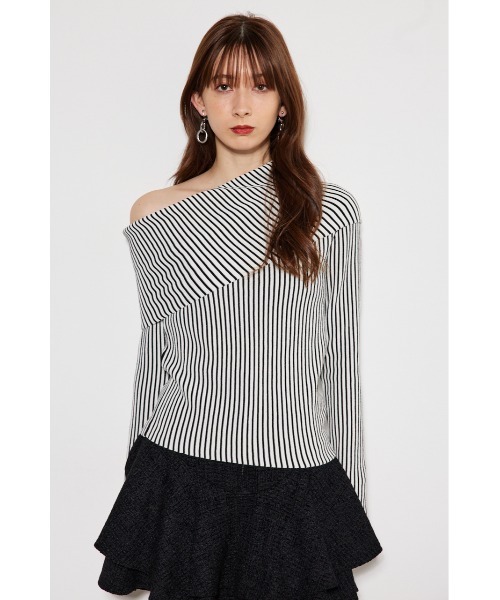 rienda（リエンダ）の「ニュアンスネックニットトップス（ニット/セーター・レディース・ライトピンク/ブラック/ライトブルー/マルチ・FREE）」の21枚目の写真