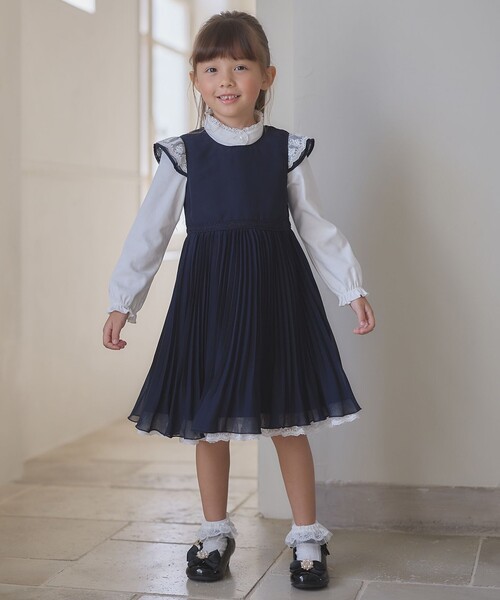 ANY（エニィ）の「シフォン プリーツ ワンピース（ワンピース・キッズ・ネイビー系/ライラック系/サックスブルー系・120/110/130）」の13枚目の写真