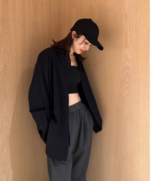 emmi(エミ)の「【emmi atelier】ewcルーズシルエットシャツ(シャツ/ブラウス・レディース・オフホワイト/ピンク/ダークネイビー/SHERBET/ストライプ・FREE)」の3枚目の写真