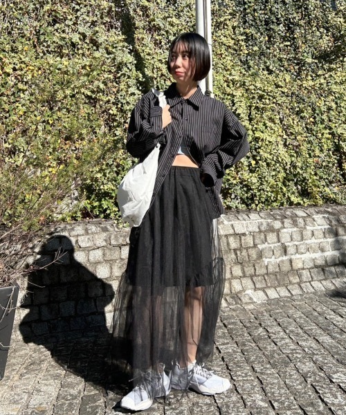 emmi(エミ)の「【emmi atelier】ewcルーズシルエットシャツ(シャツ/ブラウス・レディース・オフホワイト/ピンク/ダークネイビー/SHERBET/ストライプ・FREE)」の22枚目の写真
