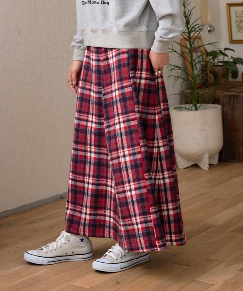 eLur（エラー）の「チェックフレアスカート（スカート・レディース・オレンジ/レッド・MEDIUM/SMALL）」の11枚目の写真