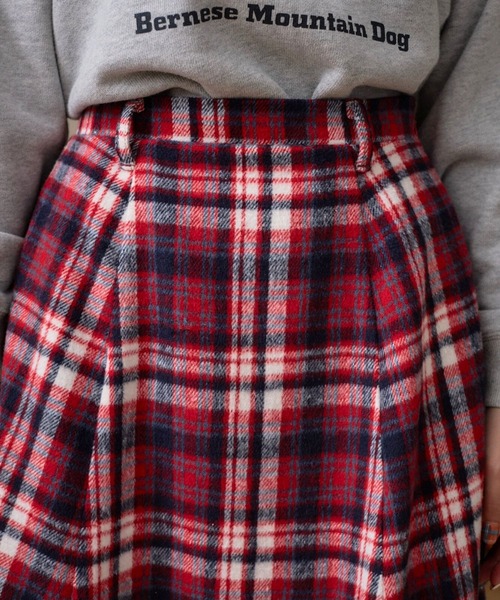 eLur（エラー）の「チェックフレアスカート（スカート・レディース・オレンジ/レッド・MEDIUM/SMALL）」の13枚目の写真