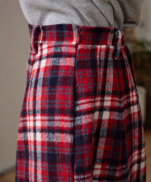 eLur（エラー）の「チェックフレアスカート（スカート・レディース・オレンジ/レッド・MEDIUM/SMALL）」の16枚目の写真