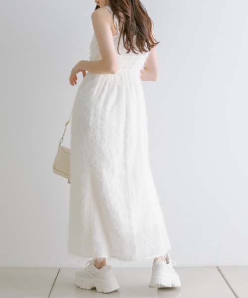 OLIVE des OLIVE(オリーブデオリーブ)の「胸くしゅマーメイドキャミワンピース 1041090050(ワンピース・レディース・チャコールグレー/ブラック/アイボリー/ピンク・FREE)」の8枚目の写真