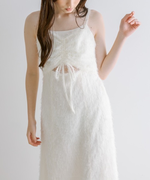 OLIVE des OLIVE(オリーブデオリーブ)の「胸くしゅマーメイドキャミワンピース 1041090050(ワンピース・レディース・チャコールグレー/ブラック/アイボリー/ピンク・FREE)」の16枚目の写真