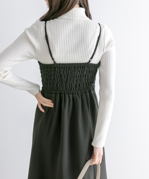 OLIVE des OLIVE(オリーブデオリーブ)の「胸くしゅマーメイドキャミワンピース 1041090050(ワンピース・レディース・チャコールグレー/ブラック/アイボリー/ピンク・FREE)」の19枚目の写真