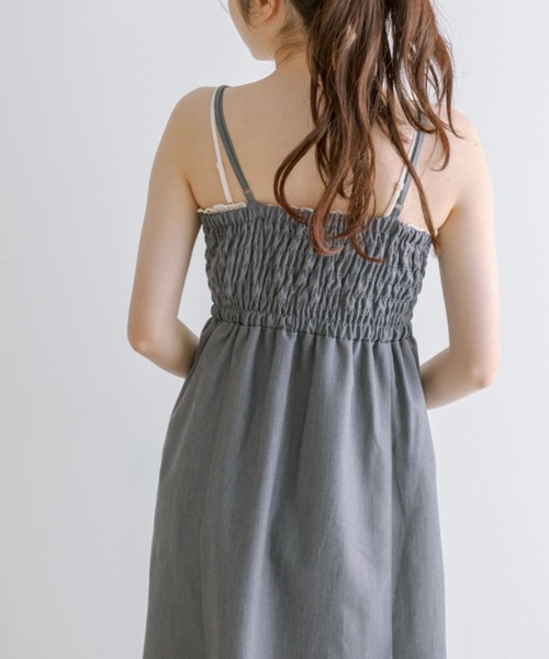 OLIVE des OLIVE(オリーブデオリーブ)の「胸くしゅマーメイドキャミワンピース 1041090050(ワンピース・レディース・チャコールグレー/ブラック/アイボリー/ピンク・FREE)」の21枚目の写真