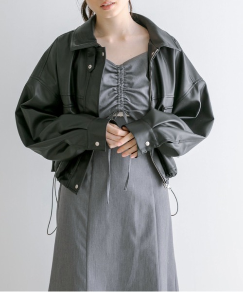 OLIVE des OLIVE(オリーブデオリーブ)の「胸くしゅマーメイドキャミワンピース 1041090050(ワンピース・レディース・チャコールグレー/ブラック/アイボリー/ピンク・FREE)」の14枚目の写真