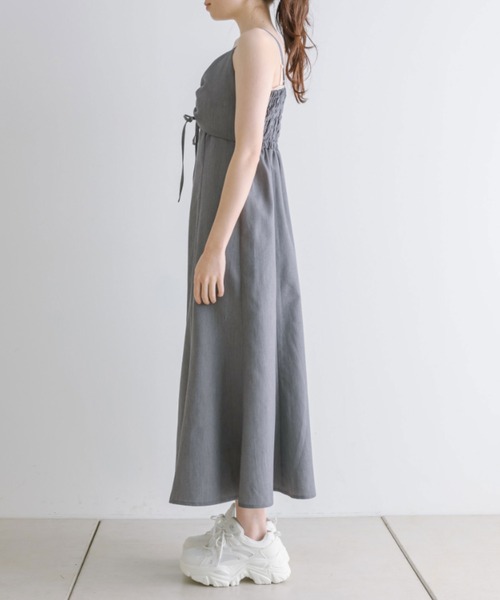 OLIVE des OLIVE(オリーブデオリーブ)の「胸くしゅマーメイドキャミワンピース 1041090050(ワンピース・レディース・チャコールグレー/ブラック/アイボリー/ピンク・FREE)」の17枚目の写真