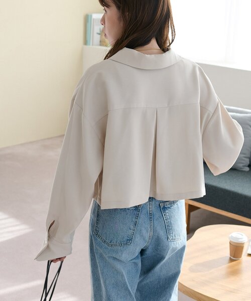 DISCOAT（ディスコート）の「【新色追加!/WEB限定】衿付きWジップショートシャツジャケット（その他アウター・レディース・アイボリー/ミント/チャコールグレー/モカ/ブラウン・FREE）」の10枚目の写真