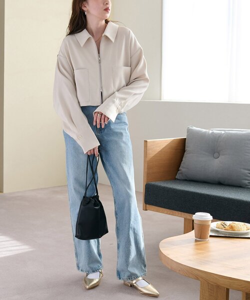 DISCOAT（ディスコート）の「【新色追加!/WEB限定】衿付きWジップショートシャツジャケット（その他アウター・レディース・アイボリー/ミント/チャコールグレー/モカ/ブラウン・FREE）」の11枚目の写真