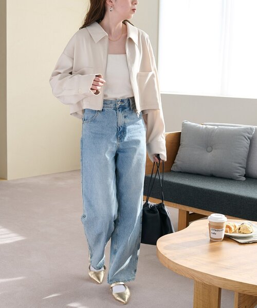 DISCOAT（ディスコート）の「【新色追加!/WEB限定】衿付きWジップショートシャツジャケット（その他アウター・レディース・アイボリー/ミント/チャコールグレー/モカ/ブラウン・FREE）」の12枚目の写真