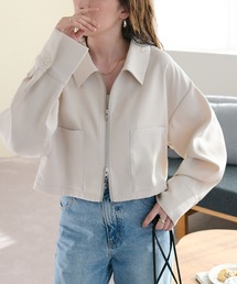 【新色追加!/WEB限定】衿付きWジップショートシャツジャケット