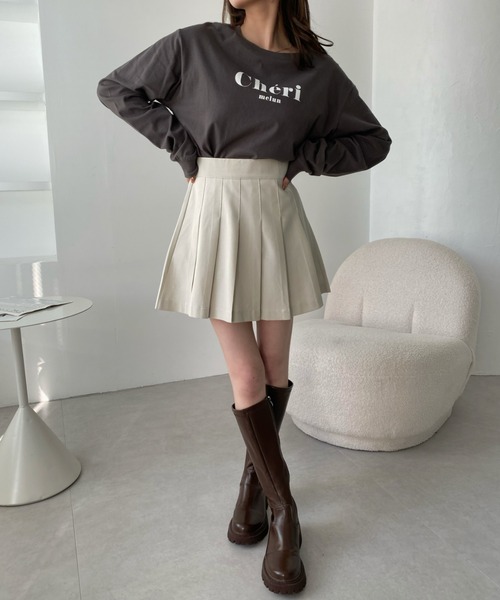 Ada.(エイダ)の「インパン 裏地付き プリーツ ミニスカート(スカート・レディース・グレー/アイボリー/ブラック・S/M/L)」の11枚目の写真