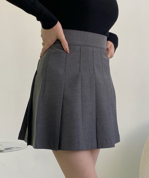 Ada.(エイダ)の「インパン 裏地付き プリーツ ミニスカート(スカート・レディース・グレー/アイボリー/ブラック・S/M/L)」の15枚目の写真