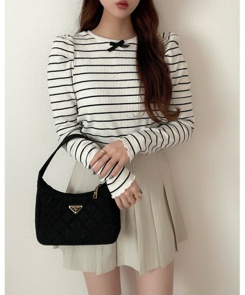 Ada.(エイダ)の「インパン 裏地付き プリーツ ミニスカート(スカート・レディース・グレー/アイボリー/ブラック・S/M/L)」の4枚目の写真