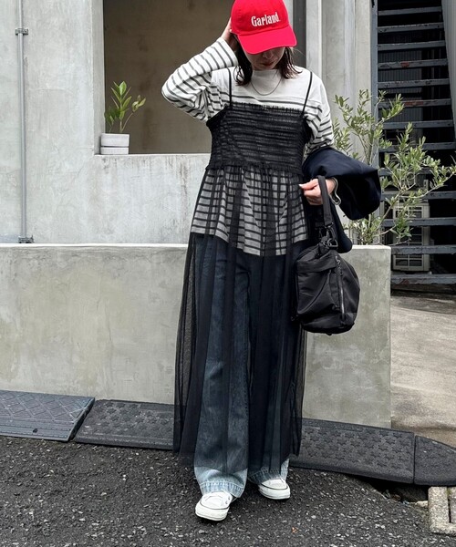 fredy emue(フレディエミュ)の「チュールレイヤードキャミワンピース(ワンピース・レディース・ブラック/アイボリー・38)」の14枚目の写真