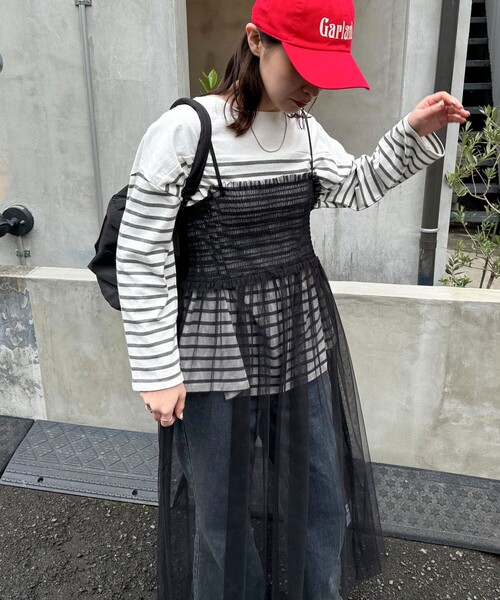 fredy emue(フレディエミュ)の「チュールレイヤードキャミワンピース(ワンピース・レディース・ブラック/アイボリー・38)」の17枚目の写真