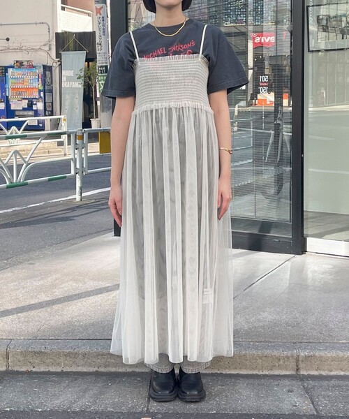 fredy emue(フレディエミュ)の「チュールレイヤードキャミワンピース(ワンピース・レディース・ブラック/アイボリー・38)」の20枚目の写真