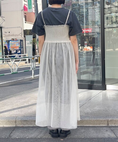fredy emue(フレディエミュ)の「チュールレイヤードキャミワンピース(ワンピース・レディース・ブラック/アイボリー・38)」の22枚目の写真