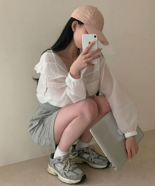 BEIDELLI（ベイデリー）の「[BELLIDE MADE] トレーニングポケットスウェットカーゴミニスカート（スカート・レディース・グレー/ネイビー/カーキ/ピンク・FREE）」の21枚目の写真