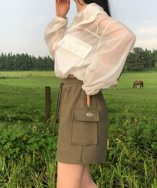 BEIDELLI（ベイデリー）の「[BELLIDE MADE] トレーニングポケットスウェットカーゴミニスカート（スカート・レディース・グレー/ネイビー/カーキ/ピンク・FREE）」の10枚目の写真