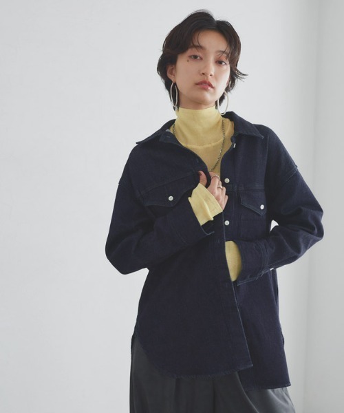 RASW（ラス）の「[RASW]デニムシャツジャケット（デニムジャケット・レディース・ブルー/ダークインディゴブルー/ブルー系その他/ブルー系その他2・M/L）」の10枚目の写真
