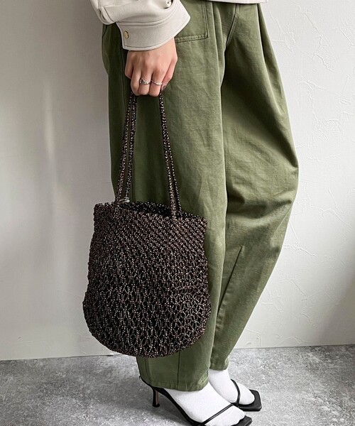 The Bagmati（ザバグマティ）の「【BAGMATI/バグマティ】ラメ混コードラウンドバッグ（ショルダーバッグ・レディース・ブラック/ゴールド・FREE）」の7枚目の写真