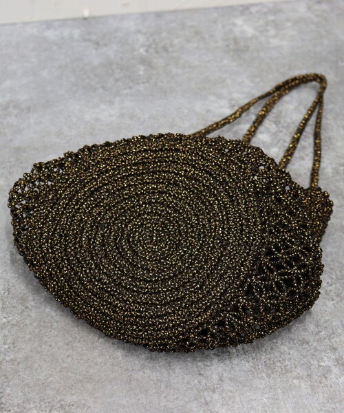 The Bagmati（ザバグマティ）の「【BAGMATI/バグマティ】ラメ混コードラウンドバッグ（ショルダーバッグ・レディース・ブラック/ゴールド・FREE）」の4枚目の写真