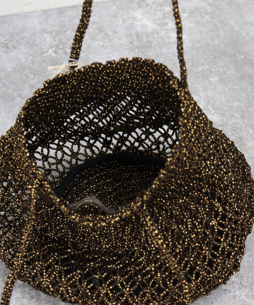 The Bagmati（ザバグマティ）の「【BAGMATI/バグマティ】ラメ混コードラウンドバッグ（ショルダーバッグ・レディース・ブラック/ゴールド・FREE）」の11枚目の写真