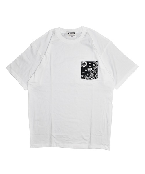 DOUBLE STEAL(ダブルスティール)の「ペイズリー ポケットTシャツ(Tシャツ/カットソー・メンズ・ホワイト/ブラック/ブルーグレー/モスグリーン・X-LARGE/LARGE/MEDIUM/XX-LARGE)」の2枚目の写真