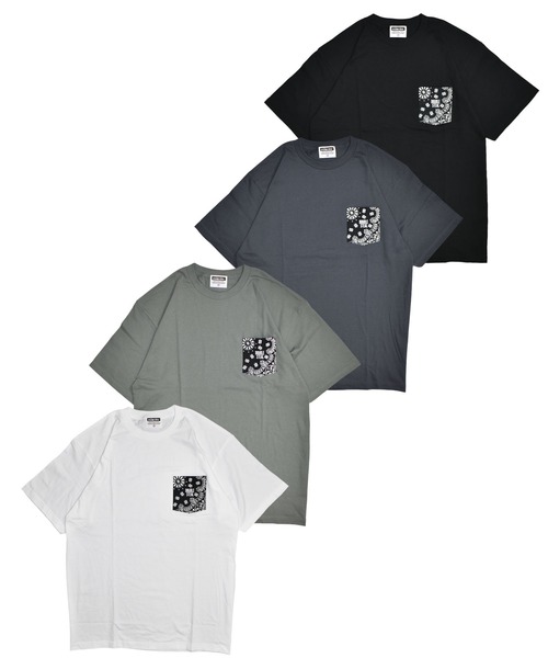 DOUBLE STEAL(ダブルスティール)の「ペイズリー ポケットTシャツ(Tシャツ/カットソー・メンズ・ホワイト/ブラック/ブルーグレー/モスグリーン・X-LARGE/LARGE/MEDIUM/XX-LARGE)」の5枚目の写真