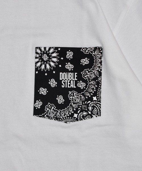 DOUBLE STEAL(ダブルスティール)の「ペイズリー ポケットTシャツ(Tシャツ/カットソー・メンズ・ホワイト/ブラック/ブルーグレー/モスグリーン・X-LARGE/LARGE/MEDIUM/XX-LARGE)」の7枚目の写真