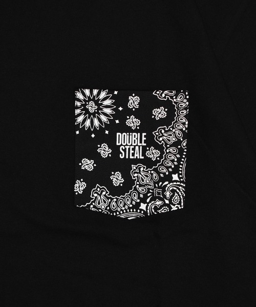 DOUBLE STEAL(ダブルスティール)の「ペイズリー ポケットTシャツ(Tシャツ/カットソー・メンズ・ホワイト/ブラック/ブルーグレー/モスグリーン・X-LARGE/LARGE/MEDIUM/XX-LARGE)」の8枚目の写真
