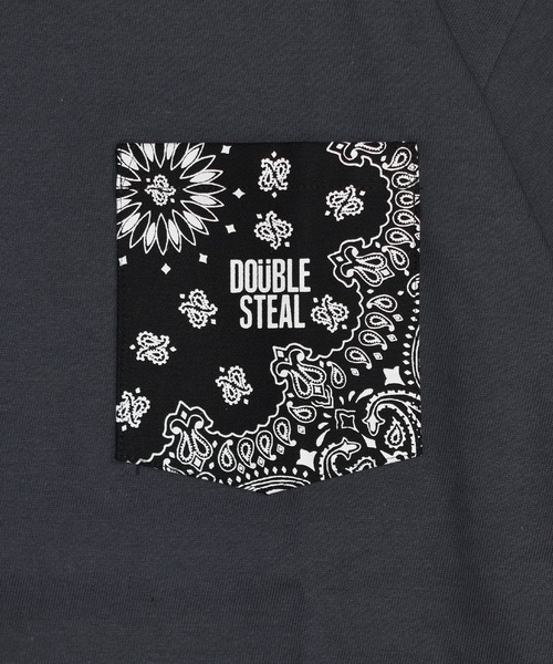 DOUBLE STEAL(ダブルスティール)の「ペイズリー ポケットTシャツ(Tシャツ/カットソー・メンズ・ホワイト/ブラック/ブルーグレー/モスグリーン・X-LARGE/LARGE/MEDIUM/XX-LARGE)」の9枚目の写真