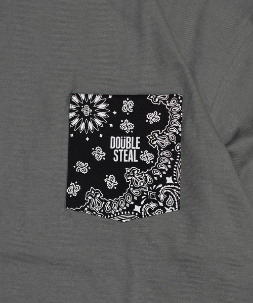 DOUBLE STEAL(ダブルスティール)の「ペイズリー ポケットTシャツ(Tシャツ/カットソー・メンズ・ホワイト/ブラック/ブルーグレー/モスグリーン・X-LARGE/LARGE/MEDIUM/XX-LARGE)」の10枚目の写真